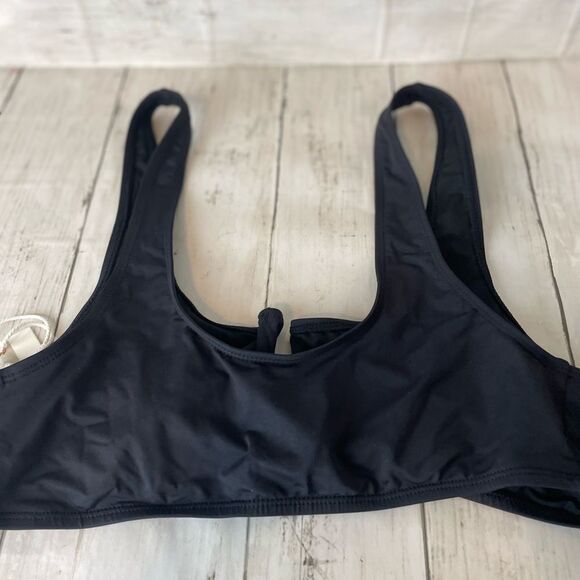 Good American Swim Top Women Size L or XL Black Vegas U Ring Bikini Swimsuit - Picture 8 of 10